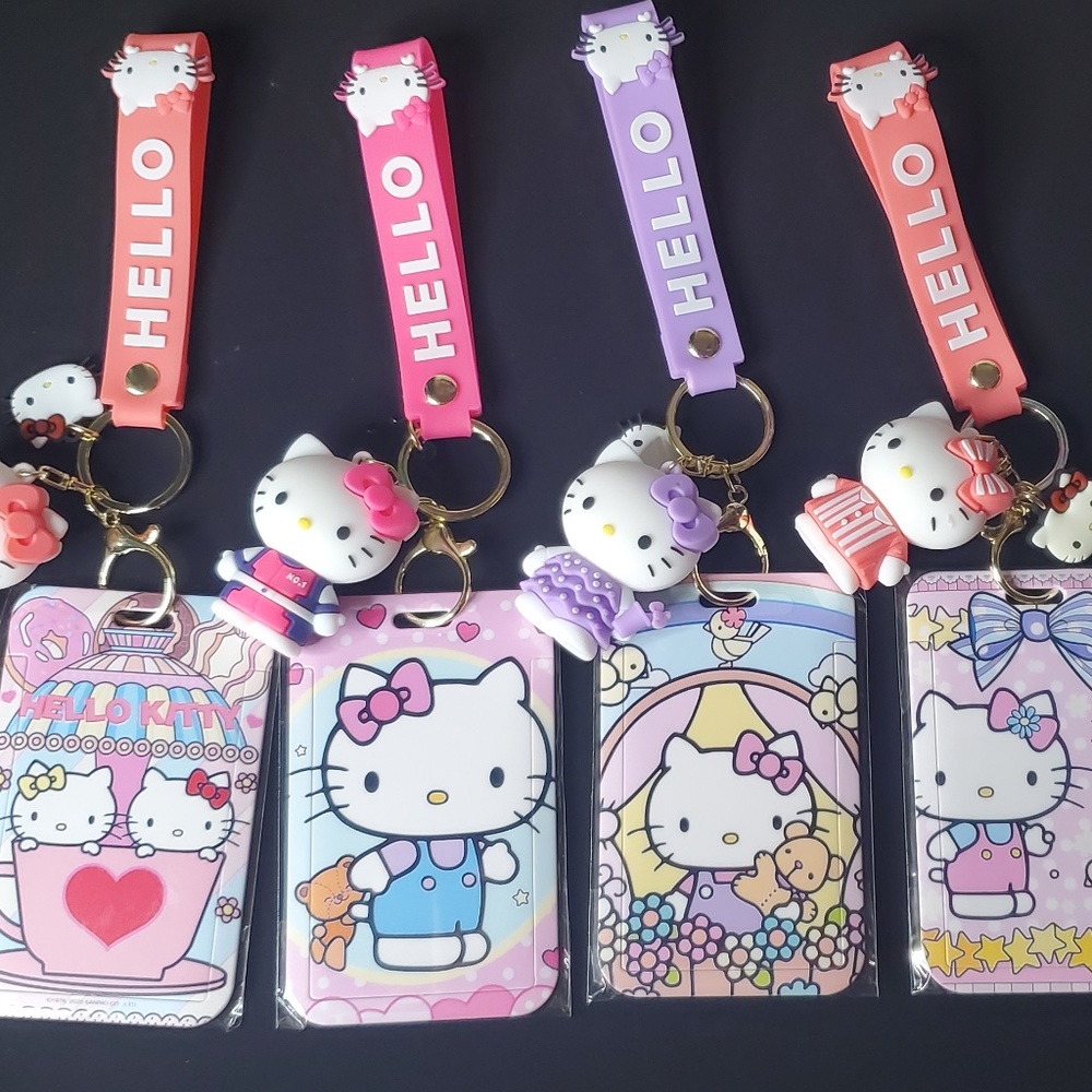 Hello Kitty 3d Character Card Holder Keychain